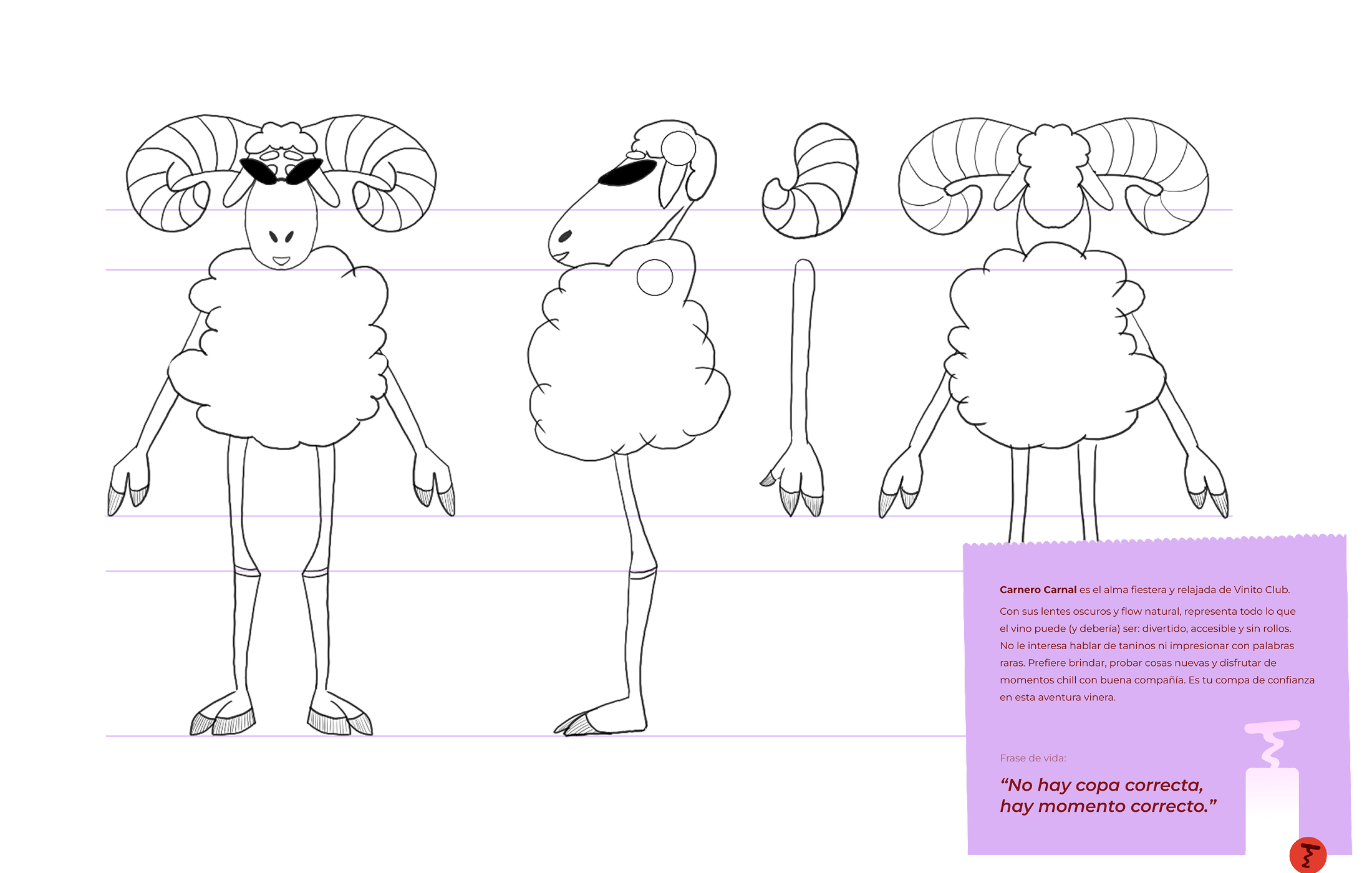 Vinito Club mascot sketches